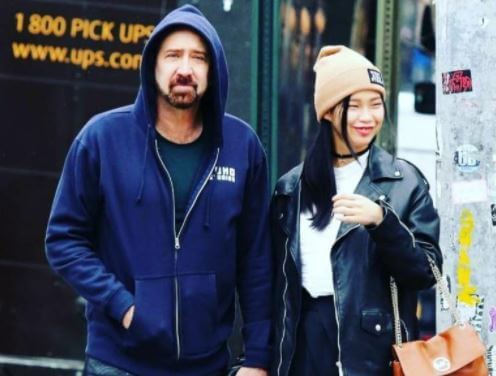 Riko Shibata with her spouse Nicolas Cage.